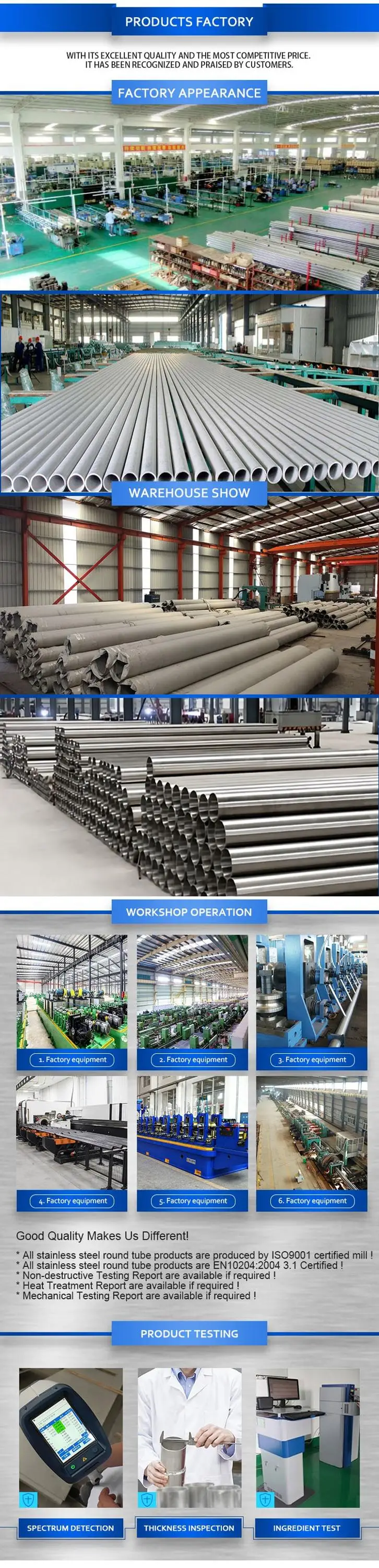 Stainless steel 201 304 thin wall welded steel pipe