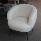 K B white new simple design wooden plywood velvet Nordic bedroom kids sofa chair for home