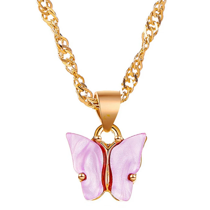 Trendy Fashion Gold Plated Water-wave Clavicle Chain Women Girl Charm Acrylic Resin Butterfly Necklace Jewelry For Gift, As photo
Trendy Fashion Gold Plated Water-wave Clavicle Chain Women Girl Charm Acrylic Resin Butterfly Necklace Jewelry For Gift, As photo