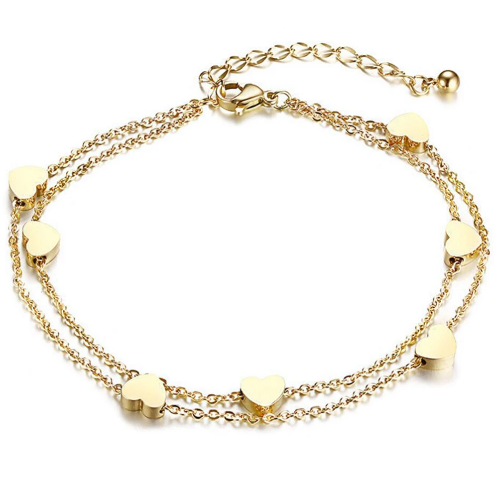 Elegant Women Rose Gold Stainless Steel Small Heart Charm Chain Bracelet, Customized color
Elegant Women Rose Gold Stainless Steel Small Heart Charm Chain Bracelet, Customized color