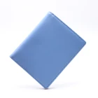Custom Logo Blue Color Anti RFID Carbon Fiber Real Leather Business Card Wallet For Mens