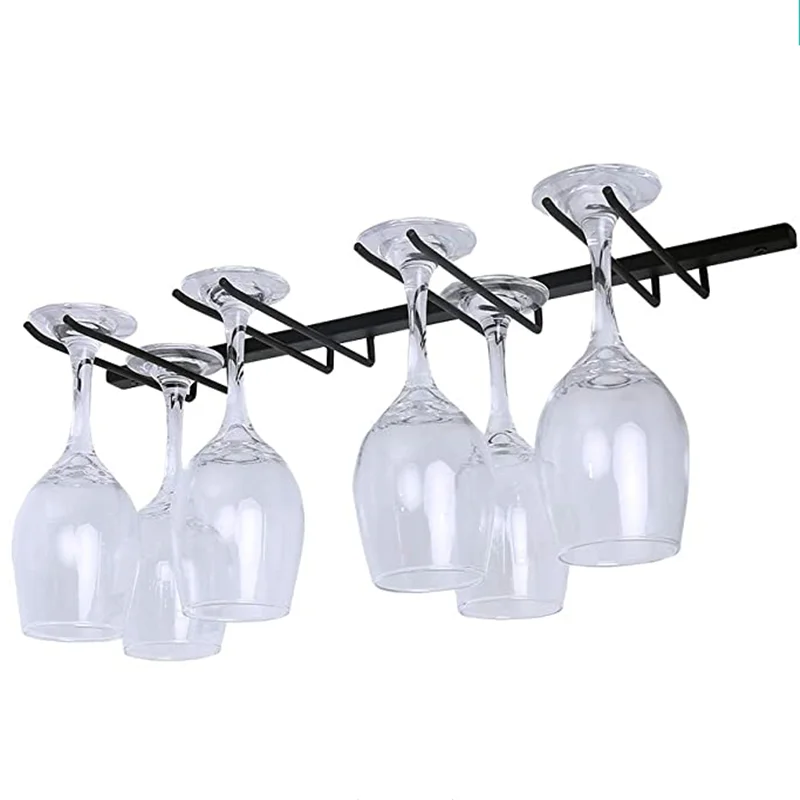Wine glass rack under cabinet hanging goblet wine glass holder 8 cups kitchen bar black metal wine glass holder
Wine glass rack under cabinet hanging goblet wine glass holder 8 cups kitchen bar black metal wine glass holder