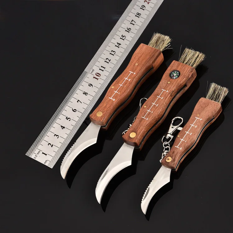 Professional double edged mushroom knife with brush Wooden handle Pocket folding knife
Professional double edged mushroom knife with brush Wooden handle Pocket folding knife