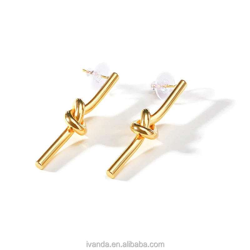 Wholesale Knot earring Gold plated Girl earring Stainless steel European Style Fashion Stud
Wholesale Knot earring Gold plated Girl earring Stainless steel European Style Fashion Stud