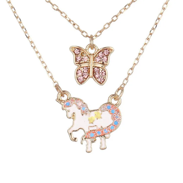 Wholesale New Fashion Cute Cartoon butterfly Pendant Children Necklace Unicorn Love Baby Girls Kids Handmade Necklace Jewelry
Wholesale New Fashion Cute Cartoon butterfly Pendant Children Necklace Unicorn Love Baby Girls Kids Handmade Necklace Jewelry
