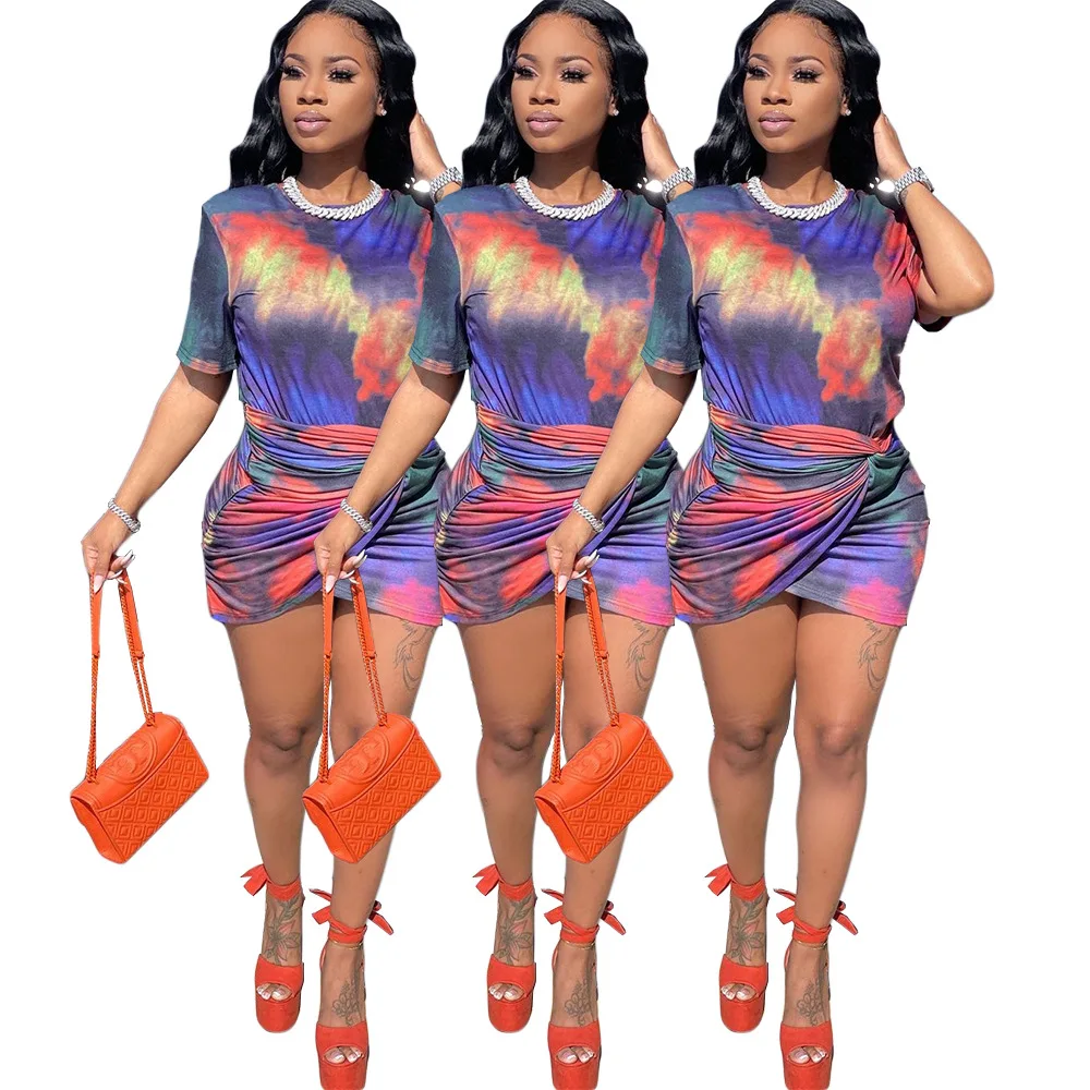 2 piece sets summer 2021 new designer women clothing tie dye printed colorful pleated women skirt sets two piece outfits, Mulitcolor
2 piece sets summer 2021 new designer women clothing tie dye printed colorful pleated women skirt sets two piece outfits, Mulitcolor