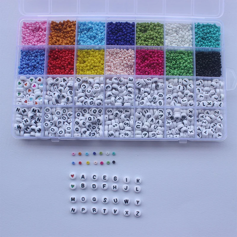 3mm Glass Seed Alphabet Letter Beads Heart Shape Beads For Name Bracelets Jewelry Making And Craft 5000Pcs Beads Kit, Colorful
3mm Glass Seed Alphabet Letter Beads Heart Shape Beads For Name Bracelets Jewelry Making And Craft 5000Pcs Beads Kit, Colorful