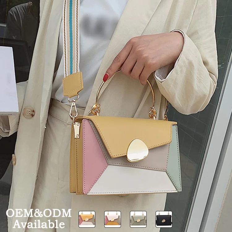 AZB521 Fashion Crossbody Chain Bag 2021 2022 Contrast Color Handbag Cross Body Bag With Stripe Strap Metal Handle, Various colors
AZB521 Fashion Crossbody Chain Bag 2021 2022 Contrast Color Handbag Cross Body Bag With Stripe Strap Metal Handle, Various colors