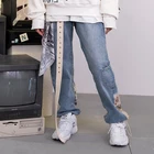 New Style Vintage Hip Hop Adult Jogger Dickies Pants Fashion Patched Loose Straight Harem Denim Women Jeans Pants