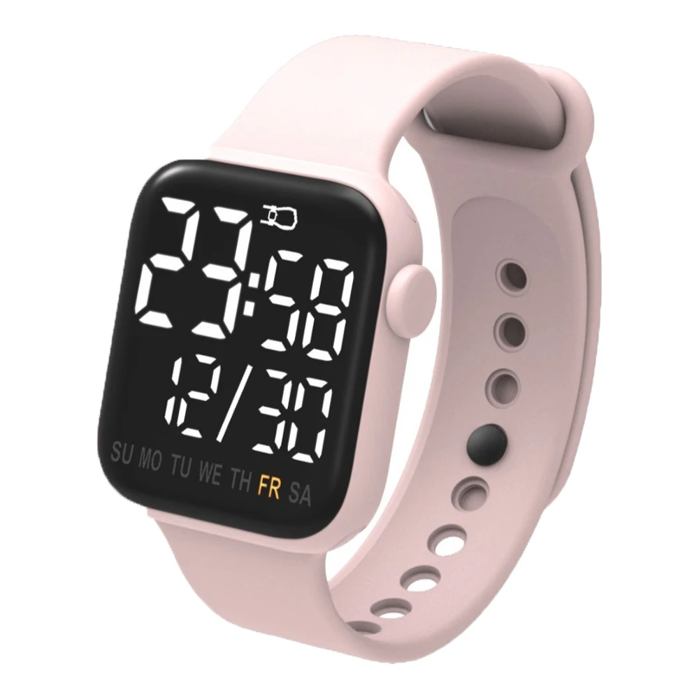 In stock silicone strap digital week display electronic digital watch, As picture
In stock silicone strap digital week display electronic digital watch, As picture