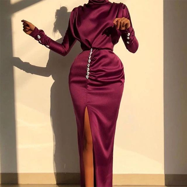 Wholesale Clothing New Models Women Split Long Elegant Evening Dress Sexy Satin Dresses, Customized color
Wholesale Clothing New Models Women Split Long Elegant Evening Dress Sexy Satin Dresses, Customized color