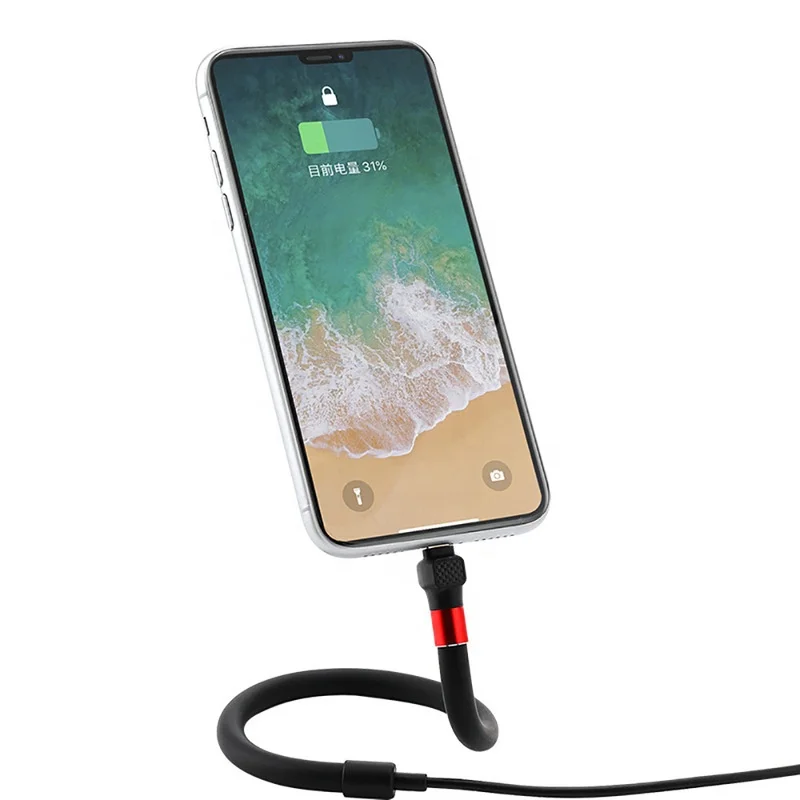 New 2.4A Fast Charging Phone Cable with 2 in 1 Foldable Desk Standing Charging Phone Stand Adjustable, Black/white
New 2.4A Fast Charging Phone Cable with 2 in 1 Foldable Desk Standing Charging Phone Stand Adjustable, Black/white