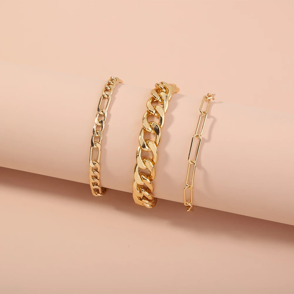 Hip Hop Bracelet Accessories Custom Chunky Copper Link Chain Cuban Link Bangle Bracelet Set 18K Gold Jewelry Women
Hip Hop Bracelet Accessories Custom Chunky Copper Link Chain Cuban Link Bangle Bracelet Set 18K Gold Jewelry Women