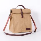 Custom Eco Friendly Durable brown paper tote lunch bag reusable