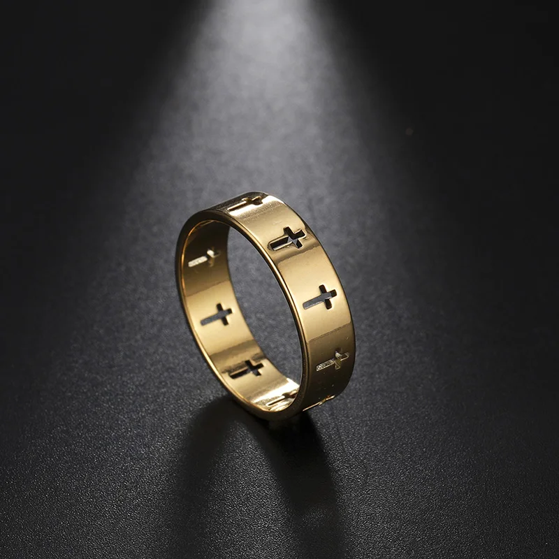 Faith Gold Cross Ring For Man Stainless Steel Cross Ring Woman Supernatural Cross Engagement Promotion Gift Finger Ring Jewelry
Faith Gold Cross Ring For Man Stainless Steel Cross Ring Woman Supernatural Cross Engagement Promotion Gift Finger Ring Jewelry