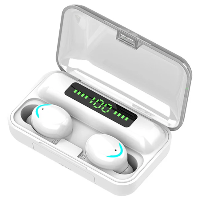 Touch panel function noise cancelling headphones TWS wireless earbuds F9, White / black / pink
Touch panel function noise cancelling headphones TWS wireless earbuds F9, White / black / pink