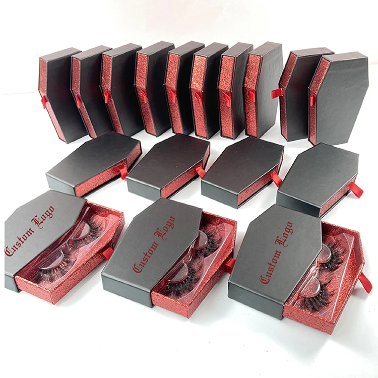 Halloween eyelashes packaging box customized your logo coffin style lash case casket lash packaging
Halloween eyelashes packaging box customized your logo coffin style lash case casket lash packaging