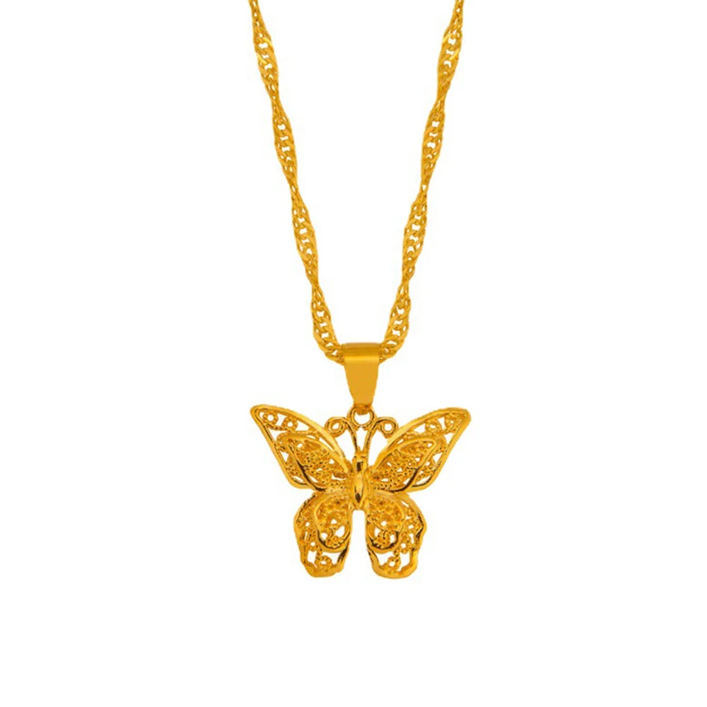 Gold Plated Stainless Steel Exquisite Hollow Butterfly Pendant Statement Necklace For Girl Gift
Gold Plated Stainless Steel Exquisite Hollow Butterfly Pendant Statement Necklace For Girl Gift