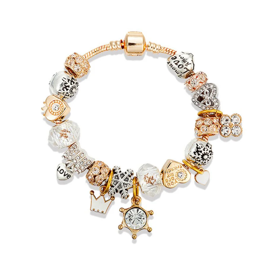 Gold Tone Heart Bead Pan Bracelets & Bangles Fashion Crystal Charm Bracelets DIY Jewelry For Women Beads Bracelet
Gold Tone Heart Bead Pan Bracelets & Bangles Fashion Crystal Charm Bracelets DIY Jewelry For Women Beads Bracelet