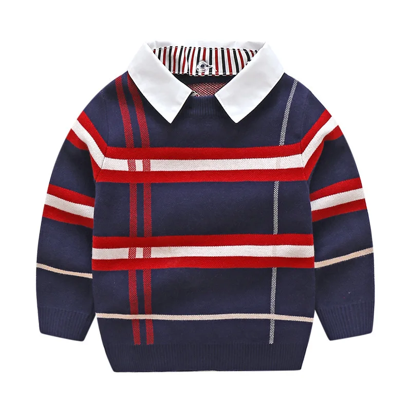 Autumn Winter Boys Knitted Striped Sweater Toddler Kids Long Sleeve Pullover Children's Fashion Sweaters Clothes for Boys
Autumn Winter Boys Knitted Striped Sweater Toddler Kids Long Sleeve Pullover Children's Fashion Sweaters Clothes for Boys
