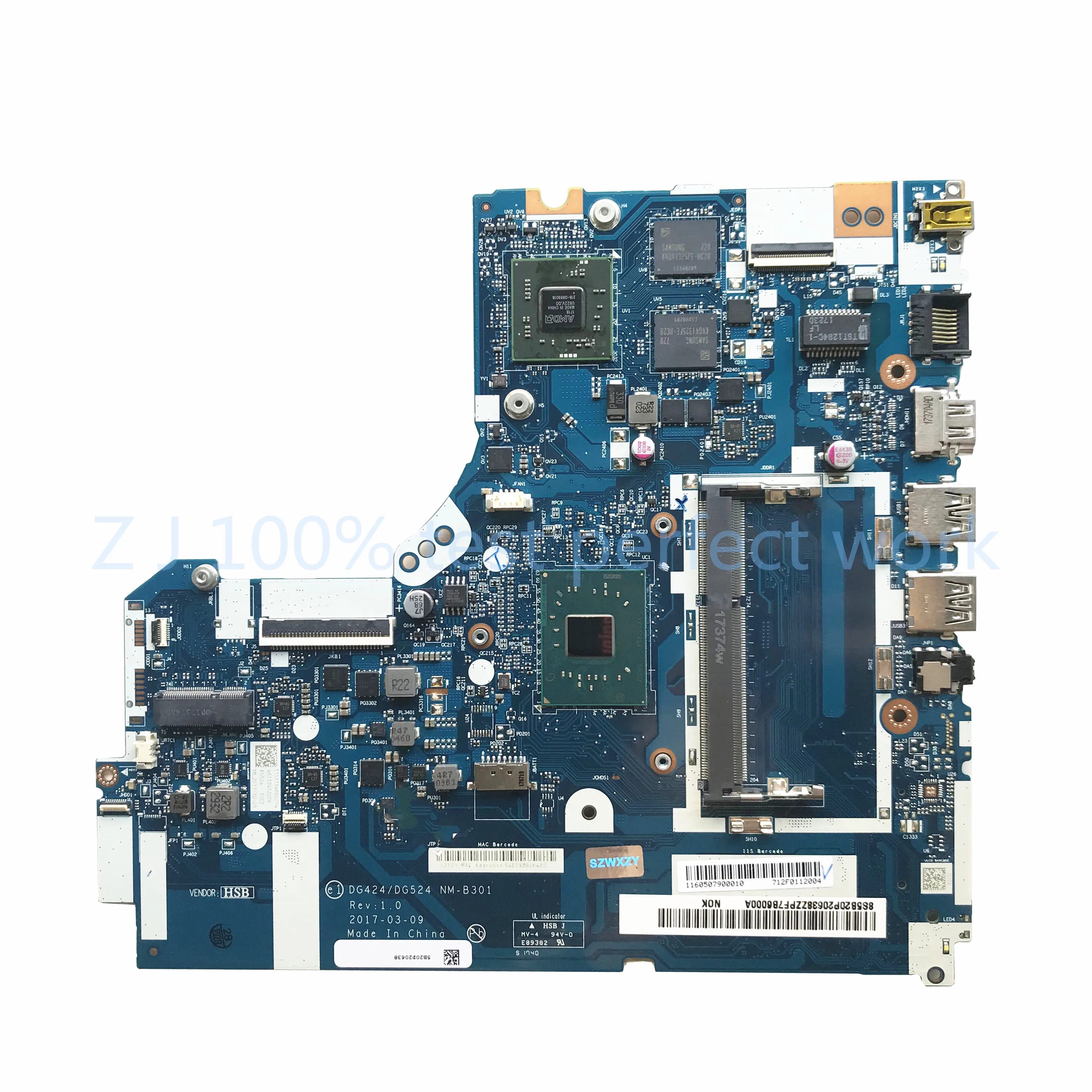 

For LENOVO IDEAPAD 320-15IAP Laptop Motherboard FRU 5B20P20638 W/N3350 2G DG424/DG524 NM-B301 DDR3L MB 100% Tested Fast Ship
