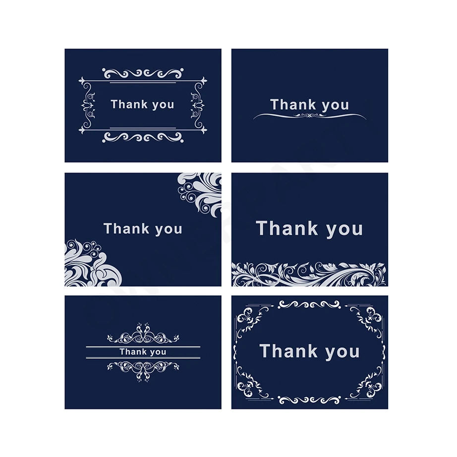card pure color greeting word thank you notes gift paper cards