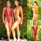 10% OFF Custom Sexy Leopard Print Swimwear Beachwear Bandage Thong Bikini Women's One Piece Swimsuit
