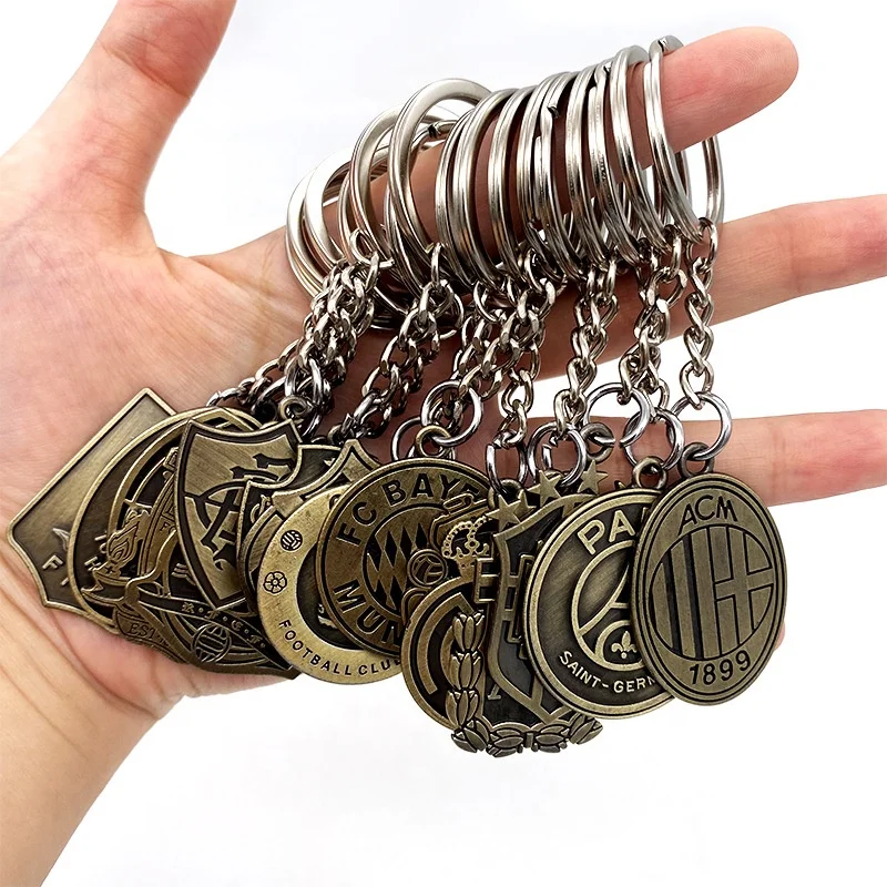 Factory Customised Wholesale Vintage Metal Bronze 3D Sports Football Team Keychain Copper Brass Soccer Club Logo Key Chain Ring
Factory Customised Wholesale Vintage Metal Bronze 3D Sports Football Team Keychain Copper Brass Soccer Club Logo Key Chain Ring