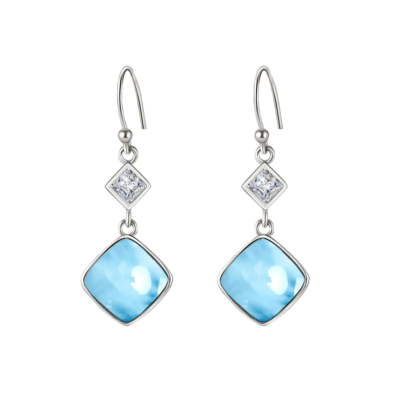 Elegant New Fashion S925 Sterling Silver Jewelry Beautiful Natural Diamond Shape Blue Larimar Drop Earrings For Women
Elegant New Fashion S925 Sterling Silver Jewelry Beautiful Natural Diamond Shape Blue Larimar Drop Earrings For Women