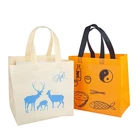 Customized Laminated Pp Non Woven Waterproof Bag Take Out Shopping Tote Bag