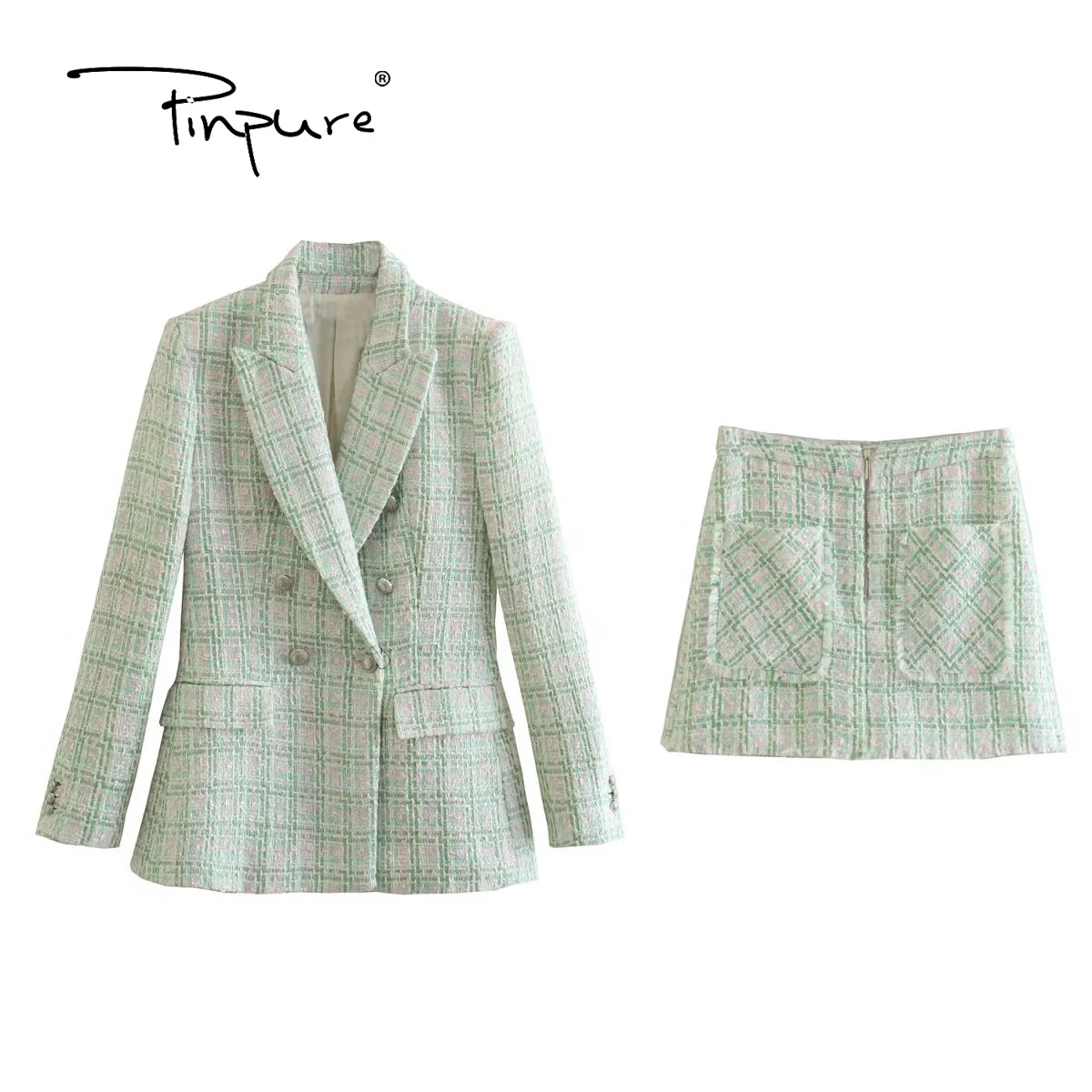 R30100S Autumn Winter Blazers New Lapel Long Sleeve Textured Double breasted Suits Coat Skirt Set Fashion High Waist Mini Skirt
R30100S Autumn Winter Blazers New Lapel Long Sleeve Textured Double breasted Suits Coat Skirt Set Fashion High Waist Mini Skirt