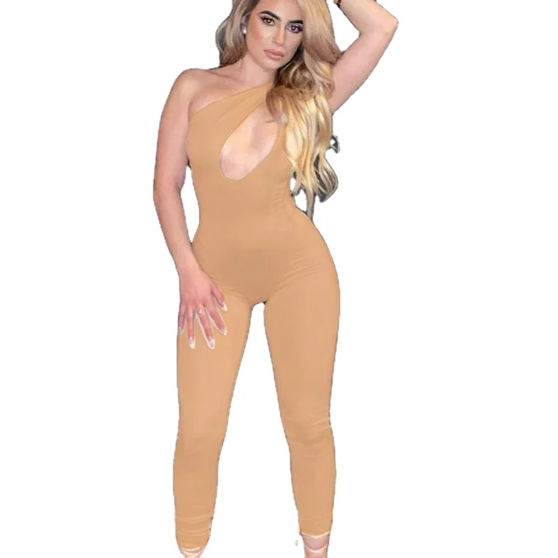 New women solid color irregular one-shoulder twisted sleeveless sexy bodycon Hollow out slim-fit trousers jumpsuit, 5 color
New women solid color irregular one-shoulder twisted sleeveless sexy bodycon Hollow out slim-fit trousers jumpsuit, 5 color