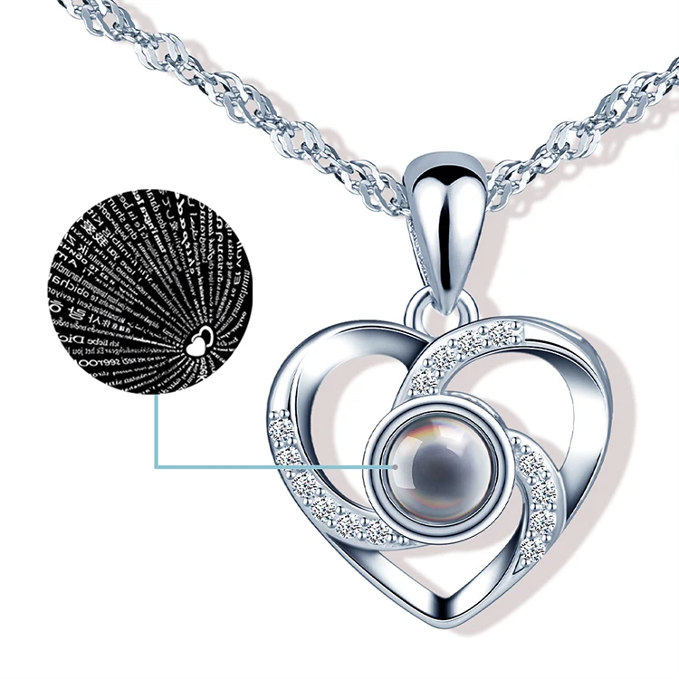 100 Languages "I Love You" S925 Silver Zircon Projection Necklace Hollow Heart Valentine Gift
100 Languages "I Love You" S925 Silver Zircon Projection Necklace Hollow Heart Valentine Gift