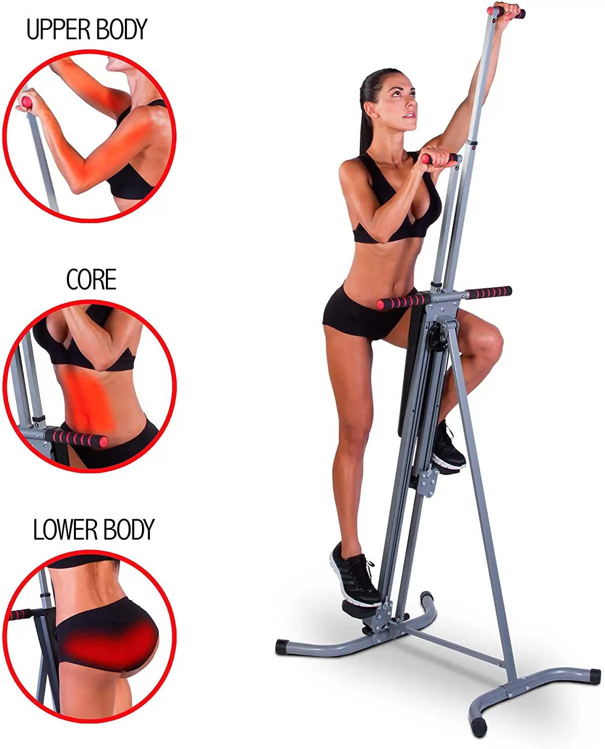 Vertical climber exercise machine, Silver