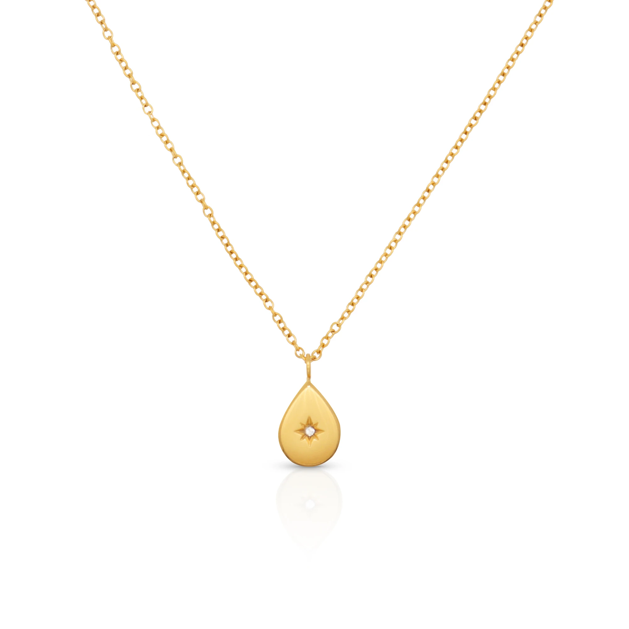 Chris April fashion gold plated 316L stainless steel Water drop pendant necklace with zircon
Chris April fashion gold plated 316L stainless steel Water drop pendant necklace with zircon