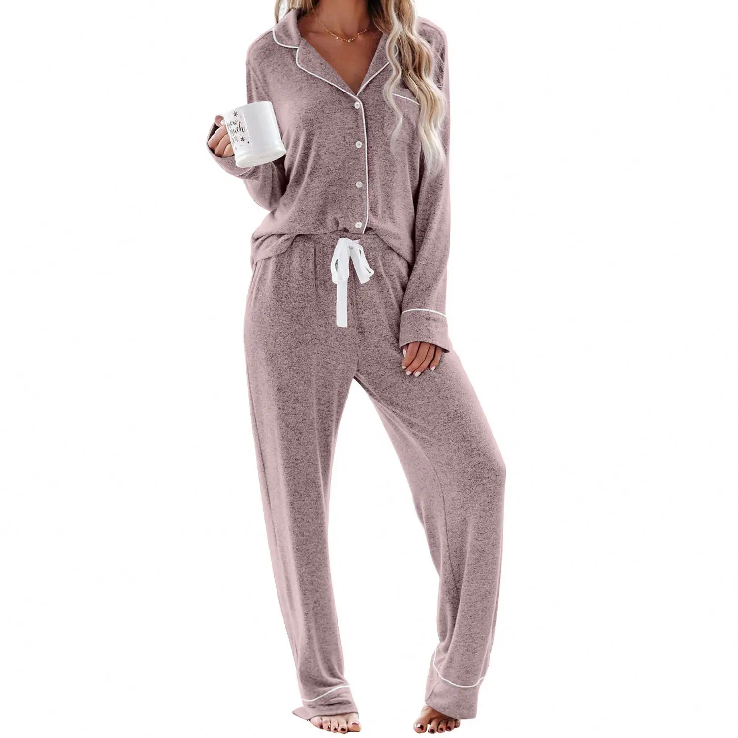 Ultra-soft Sound Asleep Button Down 2 Piece Pyjamas Women Sleepwear 2021, Gray, pink, blue 
Ultra-soft Sound Asleep Button Down 2 Piece Pyjamas Women Sleepwear 2021, Gray, pink, blue