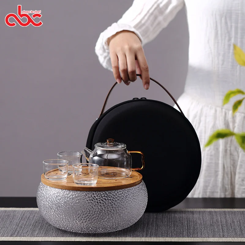 200ml Portable Travel Handmade Borosilicate Glass Teapot Set For Christmas Gift, Transparent
200ml Portable Travel Handmade Borosilicate Glass Teapot Set For Christmas Gift, Transparent