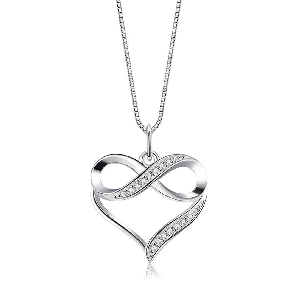 whosale fashion simple minimalist jewelry necklace cubic zirconia s925 women infinity heart shape silver necklace
whosale fashion simple minimalist jewelry necklace cubic zirconia s925 women infinity heart shape silver necklace