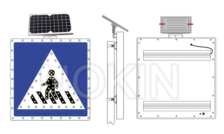 Road Safety  Spanish Alto Pare Signal Board Flashing Powered Solar Road Led Stop Sign