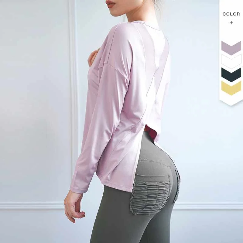 Hot Sale Comfortable Ladies Open Back Shirts Workout Athletic Yoga Tops Loose Women Tie Back Long Sleeve Shirts, Picture show
Hot Sale Comfortable Ladies Open Back Shirts Workout Athletic Yoga Tops Loose Women Tie Back Long Sleeve Shirts, Picture show