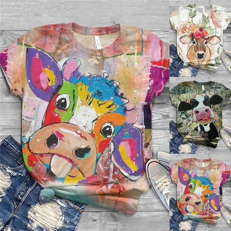 Women tops 2021 Plus Size Short Sleeve 3D Animal Printed O-Neck Tops Ladies Casual T-shirt, As show
Women tops 2021 Plus Size Short Sleeve 3D Animal Printed O-Neck Tops Ladies Casual T-shirt, As show