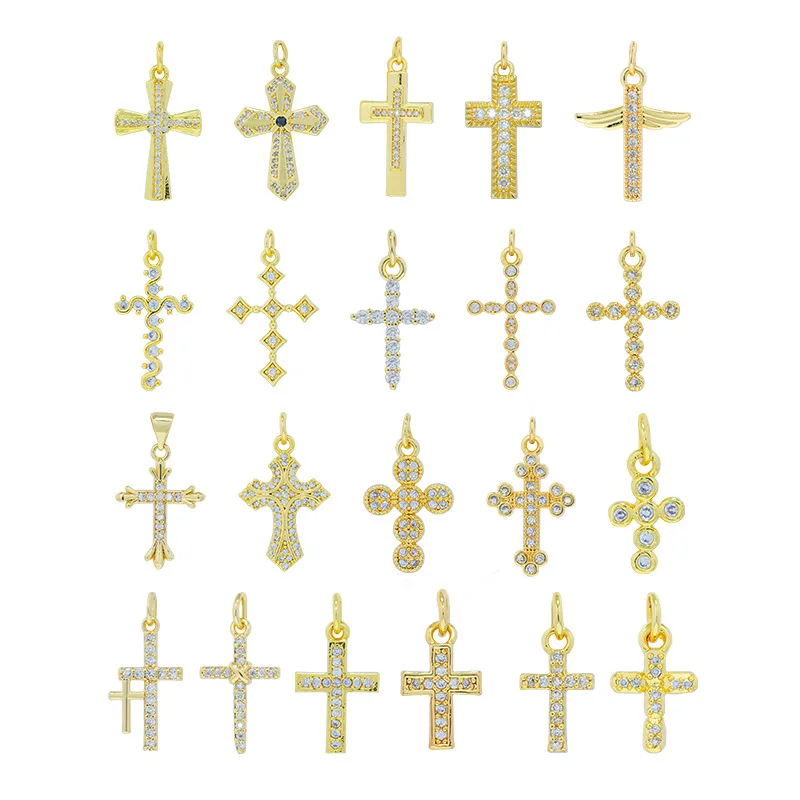 18K genuine gold electroplating micro inlaid copper accessories jewelry Cross series pendant bracelet necklace accessories
18K genuine gold electroplating micro inlaid copper accessories jewelry Cross series pendant bracelet necklace accessories