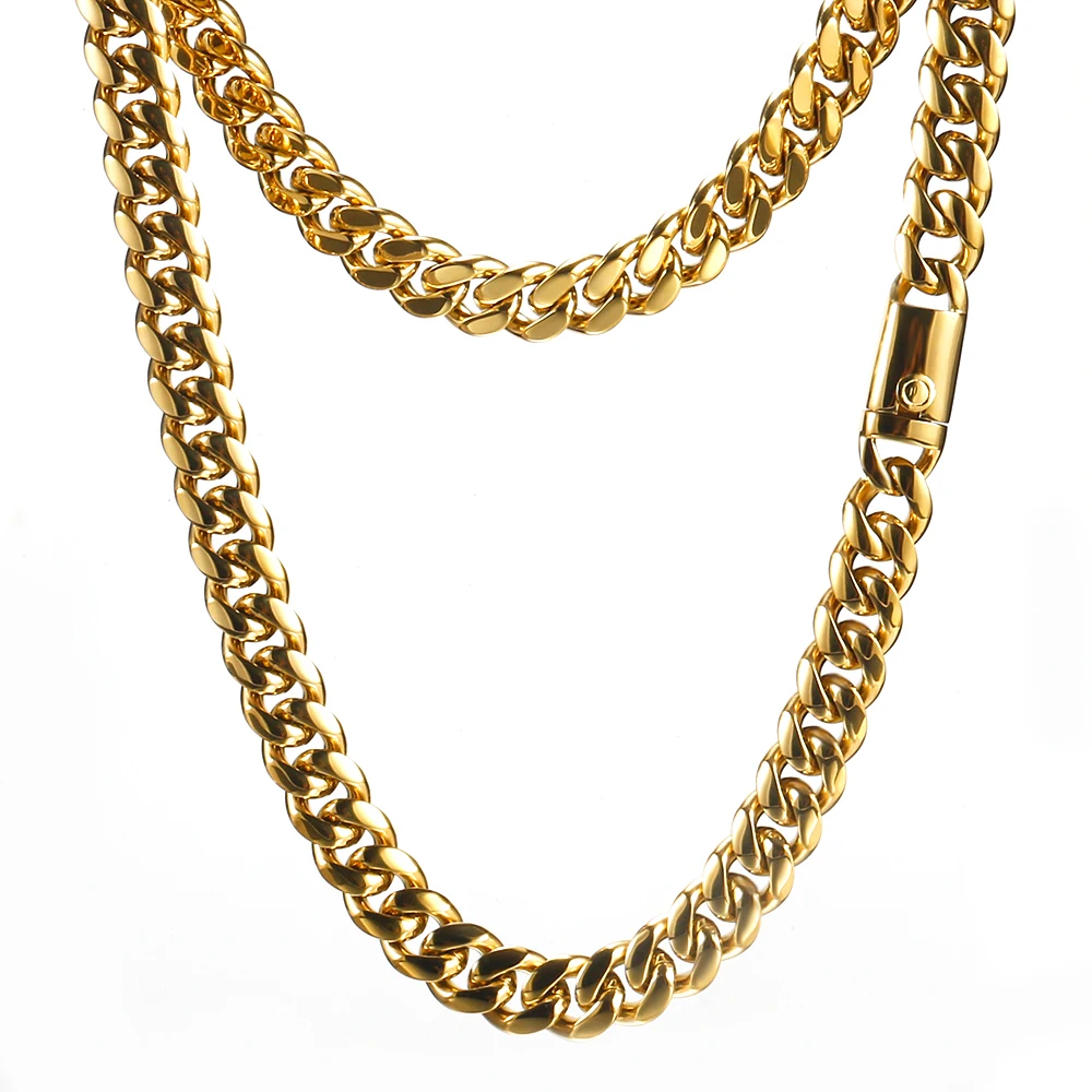 Personalised Custom Gold Plated Miami Cuban Stainless Steel Link Chain Necklace For Men Gift trendy necklace
Personalised Custom Gold Plated Miami Cuban Stainless Steel Link Chain Necklace For Men Gift trendy necklace