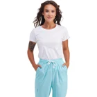 Uniform 100% Cotton Work Wear T Shirt For Women - Benefit Hospital Uniform Elastic And Breathable 100% Cotton White Color