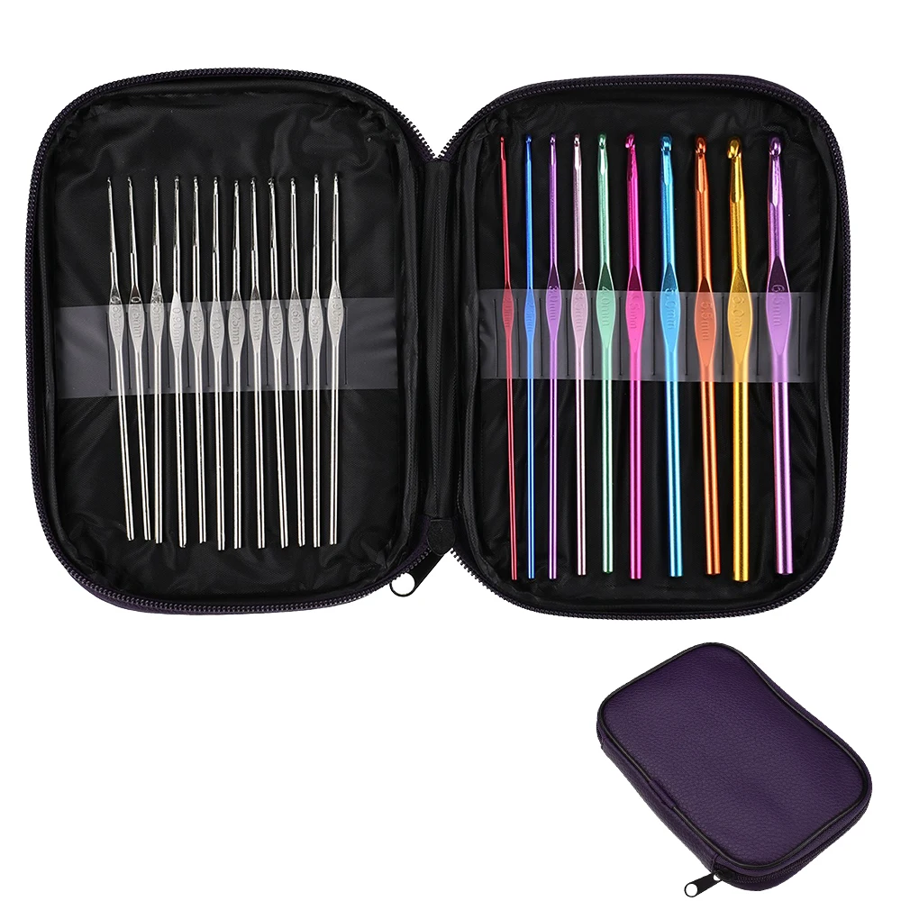 20 PCS/SET Knitting Needle Crochet Hook Aluminium Crochet Hook Set for Needlework, As picture 
20 PCS/SET Knitting Needle Crochet Hook Aluminium Crochet Hook Set for Needlework, As picture