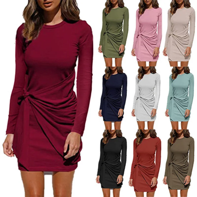2021 New Long Sleeve Round Neck Folded Bowknot Belted Irregular Midi Elegant Casual Dress
2021 New Long Sleeve Round Neck Folded Bowknot Belted Irregular Midi Elegant Casual Dress