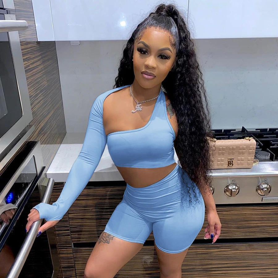 F57 woman clothing outfits two piece pants set summer