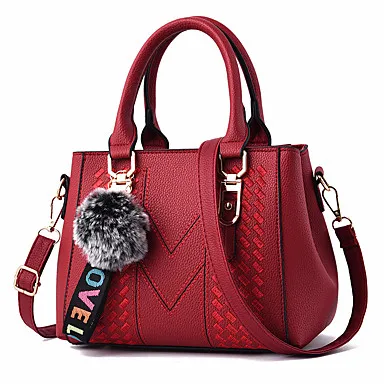 Women's / Girls' Feathers / Fur / Zipper Top Handle Bag PU Solid Color Khaki / Blushing Pink / Red Tote Shoulder Bags
Women's / Girls' Feathers / Fur / Zipper Top Handle Bag PU Solid Color Khaki / Blushing Pink / Red Tote Shoulder Bags