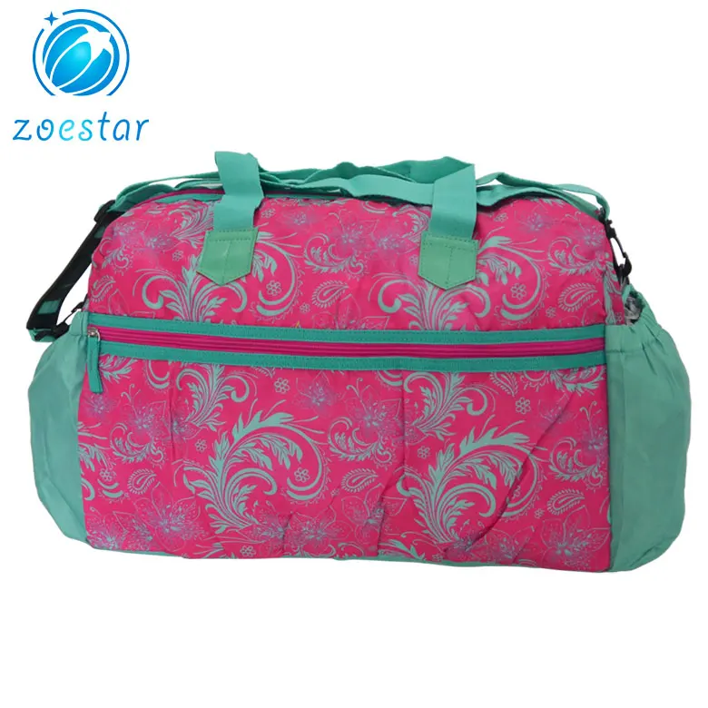 Large Capacity Printing Handbag for Ladies with Zipper Pockets Overnight Travel Duffel Bag