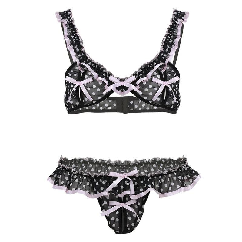High Quality Male Sexy Sissy Lingerie Lace Ruffles Transparent Strappy Bra With Thong Sissy Lingeri For Men
High Quality Male Sexy Sissy Lingerie Lace Ruffles Transparent Strappy Bra With Thong Sissy Lingeri For Men